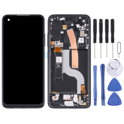 Écran LCD et numériseur Amoled Material Assemblage complet avec cadre pour Asus Zenfone 8 ZS590KS (noir) SH775B1935-07