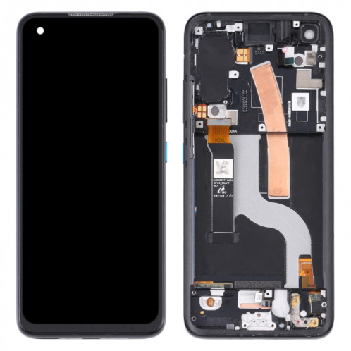 Écran LCD et numériseur Amoled Material Assemblage complet avec cadre pour Asus Zenfone 8 ZS590KS (noir) SH775B1935-07