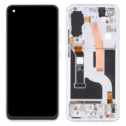 Écran LCD et numériseur Amoled Material Assemblage complet avec cadre pour Asus Zenfone 8 ZS590KS (argent) SH775S976-07