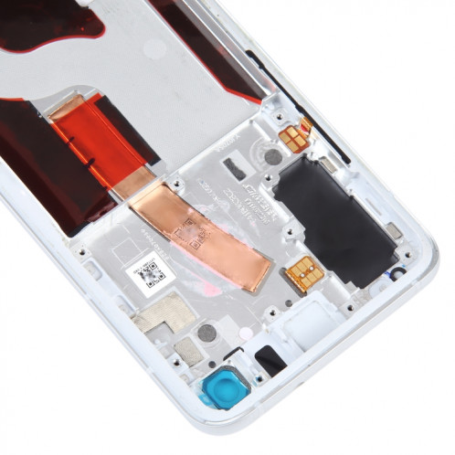 Pour Asus Zenfone 8 ZS 590KS-2A007EU I006D plaque de lunette de cadre moyen (argent) SH833S218-06