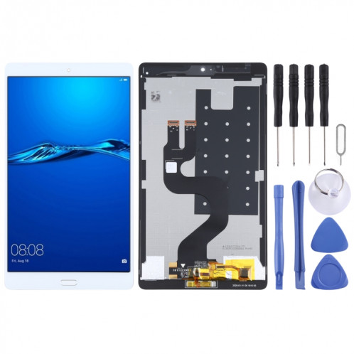 Écran LCD d'origine et numériseur Assemblage complet avec empreinte digitale pour Huawei MediaPad M3 8.4 BTV-W09 / BTV-DL09 (blanc) SH842W1205-06