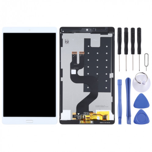 Écran LCD d'origine et numériseur Assemblage complet avec empreinte digitale pour Huawei MediaPad M3 8.4 BTV-W09 / BTV-DL09 (blanc) SH842W1205-06