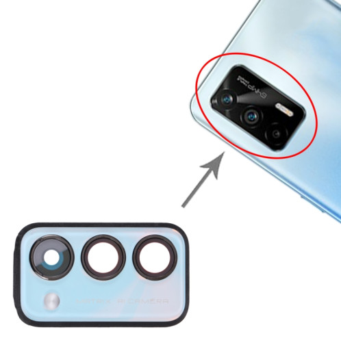 Pour OPPO Realme Q3 Pro 5G / Realme Q3 Pro Carnival Back Camera Lens Frame (Bleu) SH880L1417-04