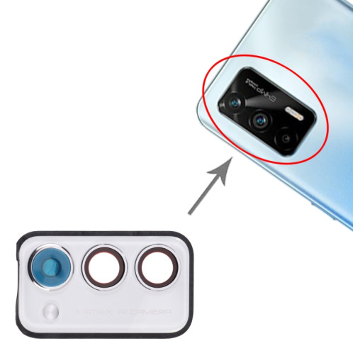 Pour OPPO Realme Q3 Pro 5G / Realme Q3 Pro Carnival Back Camera Lens Frame (Blanc) SH880W185-04