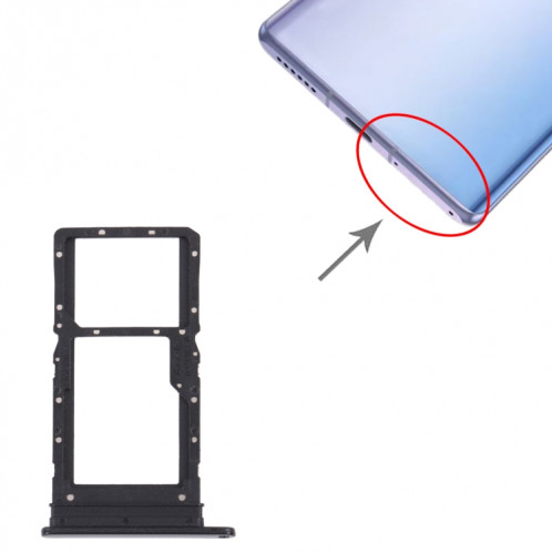 Plateau de carte SIM + plateau de carte SIM / Micro SD Card Tray pour Honor Play 30 Plus (noir) SH906B306-04