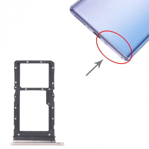 Plateau de carte SIM + plateau de carte SIM / Micro SD Card Tray pour Honor Play 30 Plus (Gold) SH906J1535-04