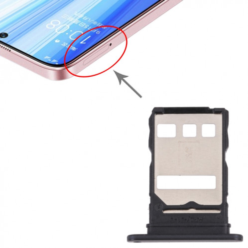 Plateau de carte SIM + plateau de carte SIM pour l'honneur x30 5G (noir) SH907B553-04