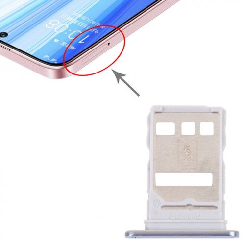 Plateau de carte SIM + plateau de carte SIM pour l'honneur x30 5G (gris) SH907H1052-04