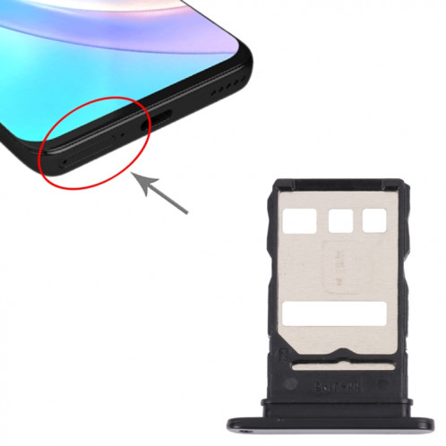 Plateau de carte SIM + plateau de carte SIM pour Honor 50 Lite (noir) SH910B1679-04