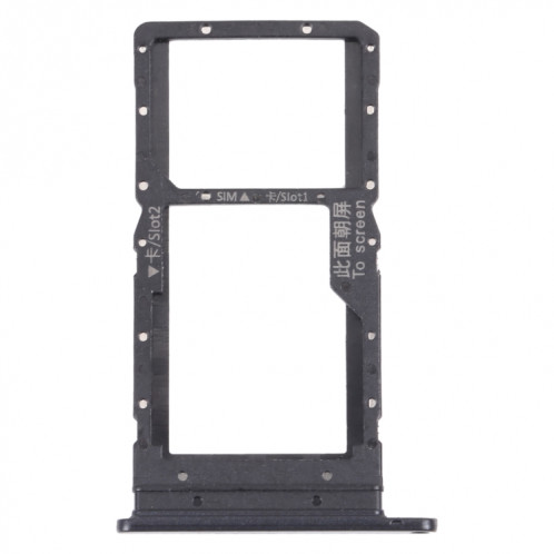 Plateau de carte SIM + plateau de carte SIM / Micro SD Card Tray pour Honor Play 20 (noir) SH912B518-04