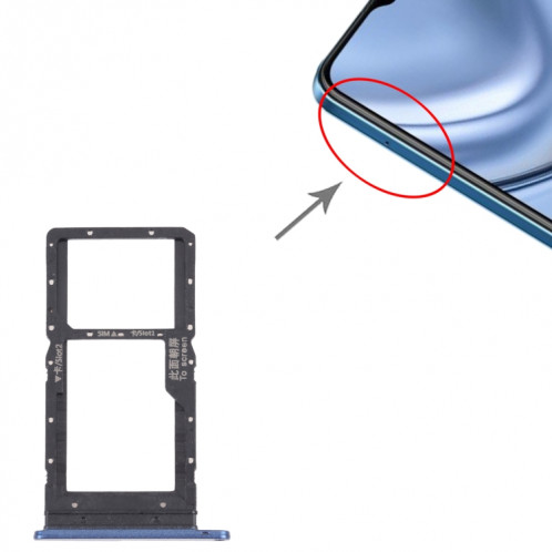 Plateau de carte SIM + plateau de carte SIM / Micro SD Card Tray pour Honor Play 20 (bleu) SH912L292-04