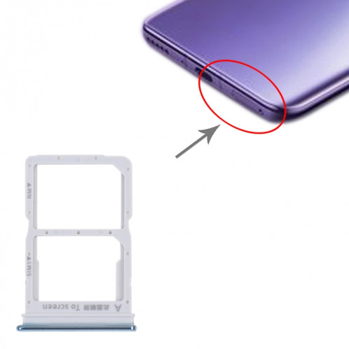 Plateau de carte SIM + plateau de carte NM pour Honor 30i (bleu) SH913L1490-04