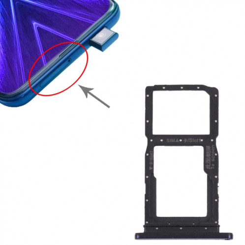 Plateau de carte SIM + plateau de carte SIM / plateau de carte micro sd pour Honor 9x (violet) SH916P343-04