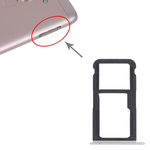 Plateau de carte SIM + plateau de carte SIM / Micro SD Card Tray pour Honor Play 6 (Silver) SH921S587-04