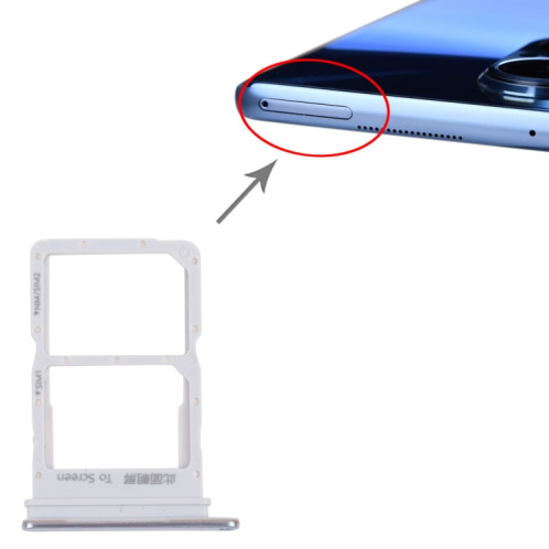 Plateau de carte SIM + plateau de carte SIM pour Huawei Nova 9 SE (argent) SH923S1926-04