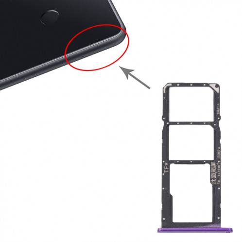 Plateau de carte SIM + plateau de carte SIM / plateau de carte micro sd pour huawei profiter 20e (violet) SH924P1620-04