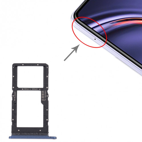 Plateau de carte SIM + plateau de carte SIM / plateau de carte micro sd pour Huawei Maimang 10 SE (bleu) SH928L1052-04