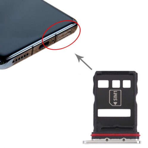 Plateau de carte SIM + plateau de carte NM pour Huawei P50 (argent) SH931S1769-04