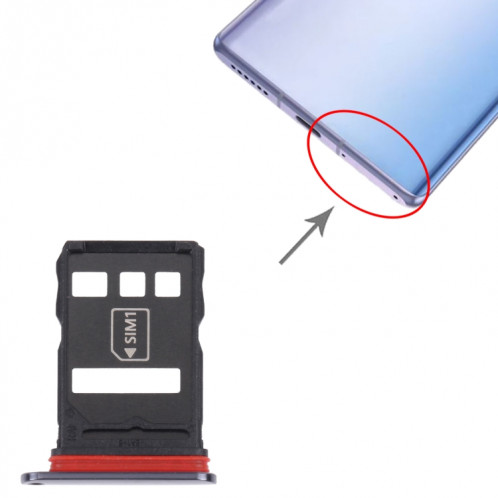 Plateau de carte SIM + plateau de carte NM pour Huawei Mate 40e 5G (noir) SH932B664-04