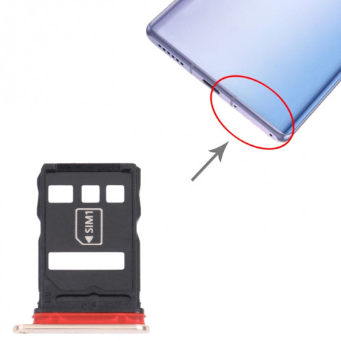 Plateau de carte SIM + plateau de carte NM pour Huawei Mate 40e 5G (or) SH932J122-04