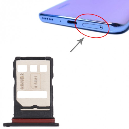Plateau de carte SIM + plateau de carte sim / nm pour Huawei Y9a (noir) SH934B1967-04