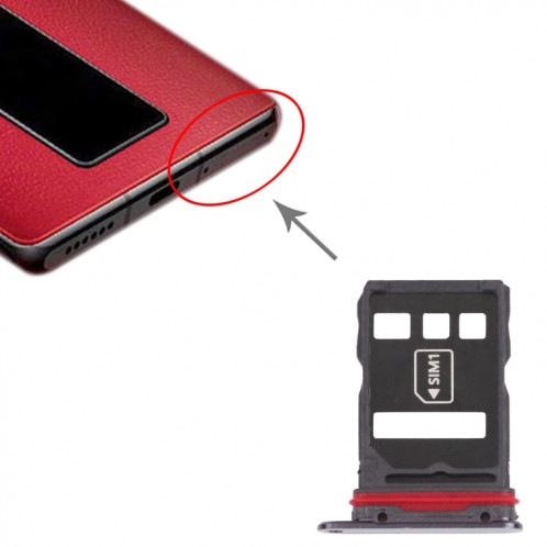 Plateau de carte SIM + plateau de carte NM pour Huawei Mate 30 RS Porsche Design (noir) SH935B235-04