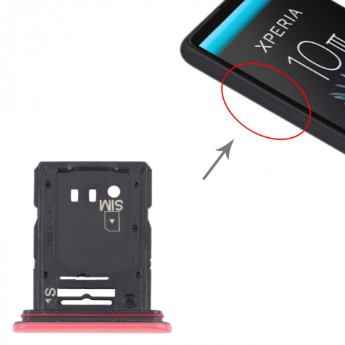 Plateau de carte SIM + plateau de carte micro SD pour Sony Xperia 10 III (rouge) SH003R826-04