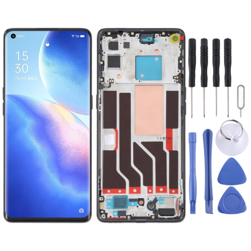 Écran LCD d'origine pour OPPO Reno5 Pro 5G Digitizer Full Assembly avec cadre (noir) SH010B13-06