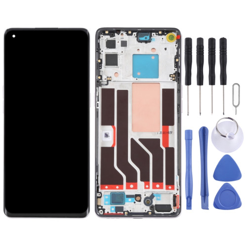 Écran LCD d'origine pour OPPO Reno5 Pro 5G Assemblage complet du numériseur avec cadre (argent) SH010S578-06