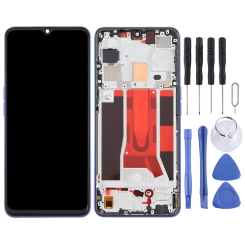 Écran LCD d'origine pour OPPO Reno3 5G/Reno3 Youth/F15/Find X2 Lite/K7 5G Digitizer Assemblage complet avec cadre (Bleu) SH011L1843-06