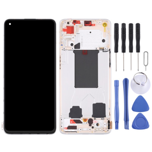 Écran LCD d'origine pour OPPO Reno7 5G Chine PFJM10 Assemblage complet du numériseur avec cadre (Or) SH013J1569-06