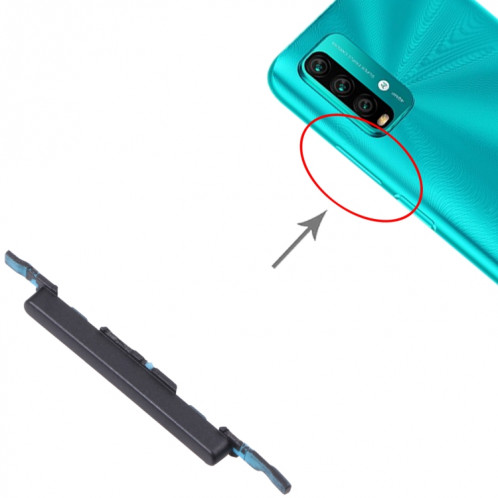 Bouton de commande de volume pour Xiaomi Redmi Note 9 4G / Redmi 9T / Redmi 9 Power (noir) SH139B935-04