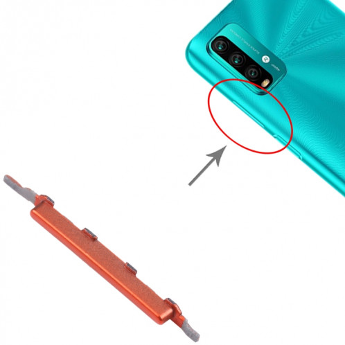 Bouton de commande de volume pour Xiaomi Redmi Note 9 4G / Redmi 9T / Redmi 9 Power (Orange) SH139E1109-04