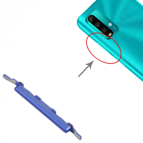 Bouton de commande de volume pour Xiaomi Redmi Note 9 4G / Redmi 9T / Redmi 9 Power (bleu) SH139L952-04