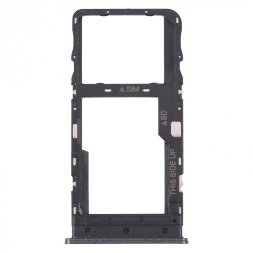 Plateau de carte SIM d'origine + plateau de carte Micro SD pour TCL 10L/10 Lite T770H T770B (noir) SH186B1127-04