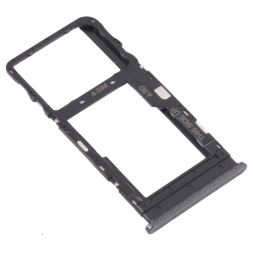 Plateau de carte SIM d'origine + plateau de carte Micro SD pour TCL 10L/10 Lite T770H T770B (noir) SH186B1127-04