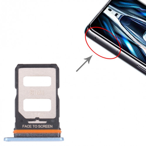 Plateau de carte SIM + plateau de carte SIM pour Xiaomi Redmi K50 Gaming (bleu) SH188L691-04