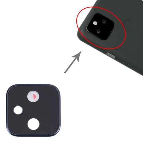 Couvercle d'objectif d'appareil photo d'origine pour Google Pixel 5a (noir) SH285B197-04