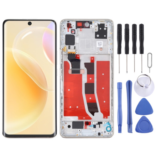 Écran LCD OLED d'origine pour Huawei Nova 8 5G Ensemble complet de numériseur avec cadre (Argent) SH358S587-05