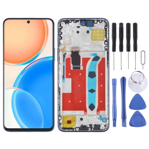 Écran LCD d'origine pour Honor X8 Digitizer Assemblage complet avec cadre (Bleu) SH362L1373-05