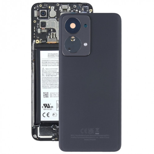 Pour le couvercle arrière de la batterie OnePlus Nord 2T avec objectif d'appareil photo (noir) SH05BL1771-06