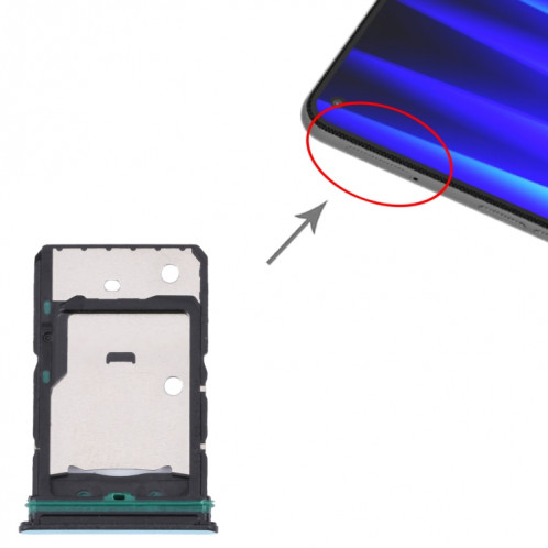 Pour OnePlus Nord CE 2 5G Plateau de carte SIM + Plateau de carte SIM + Plateau de carte Micro SD (Vert) SH422G1146-04