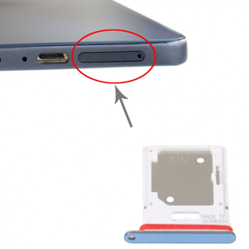 Plateau de carte SIM + plateau de carte Micro SD pour Xiaomi Redmi Note 11 Pro 4G/Redmi Note 11 Pro 5G/Redmi Note 11E Pro/Redmi Note 11 Pro+ 5G Inde/Poco X4 Pro 5G (Bleu) SH543L1494-04