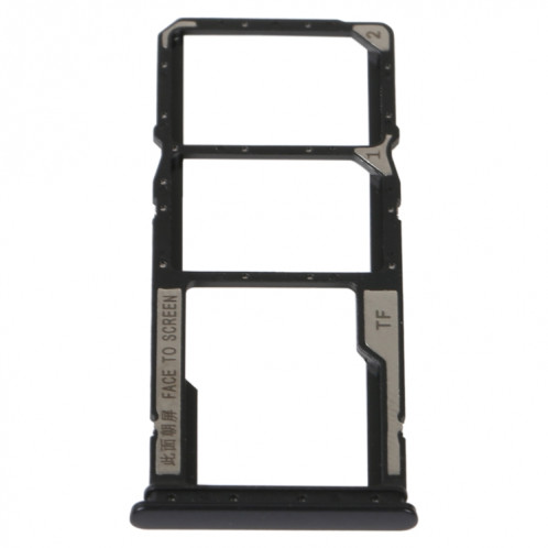 Plateau de carte SIM + plateau de carte SIM + plateau de carte Micro SD pour Xiaomi Redmi 10C/Redmi 10 Inde/Poco C40(Noir) SH545B429-04