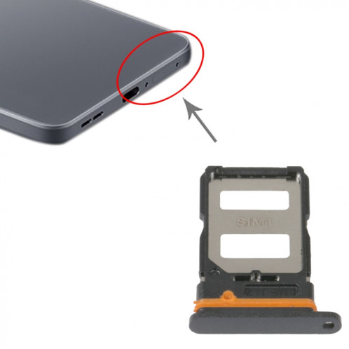 Plateau de carte SIM + plateau de carte SIM pour Xiaomi Redmi K40s (noir) SH546B996-04