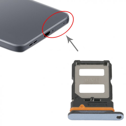 Plateau de carte SIM + plateau de carte SIM pour Xiaomi Redmi K40s (bleu) SH546L697-04