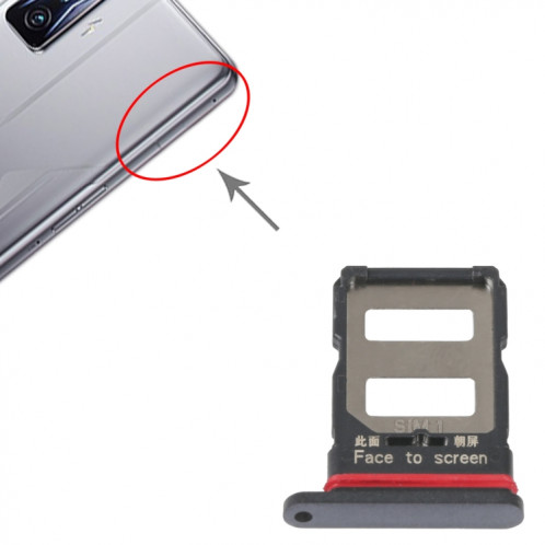 Pour Xiaomi Redmi K50/K50 Pro Plateau de carte SIM + Plateau de carte SIM (Noir) SH547B792-04