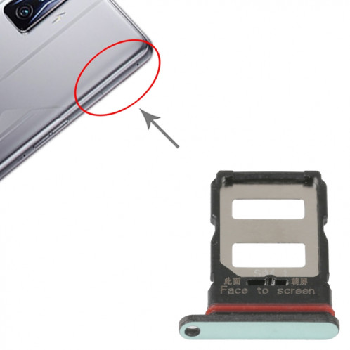 Pour Xiaomi Redmi K50/K50 Pro Plateau de carte SIM + Plateau de carte SIM (Vert) SH547G1557-04