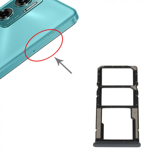Plateau de carte SIM + plateau de carte SIM + plateau de carte Micro SD pour Xiaomi Redmi 10 5G (noir) SH548B297-04