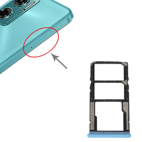 Plateau de carte SIM + plateau de carte SIM + plateau de carte Micro SD pour Xiaomi Redmi 10 5G (bleu) SH548L632-04